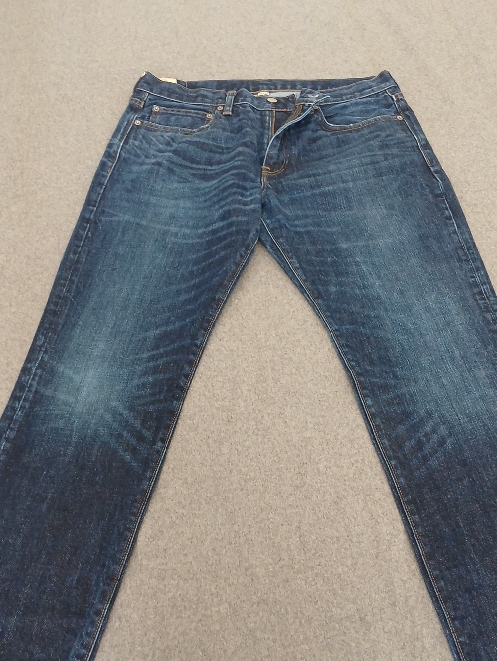J. Crew Men's Dark Blue Kaihara Denim Slim blue Jeans 34 x 28.5
